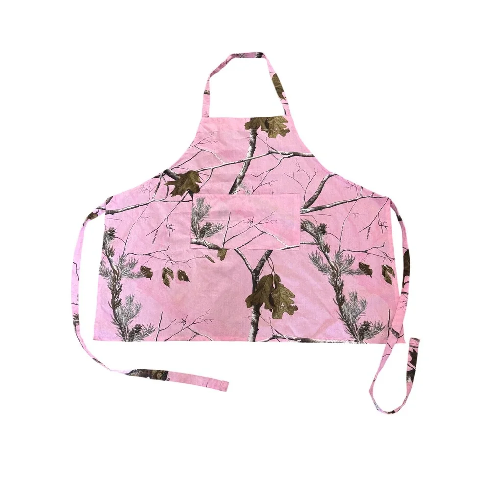 Realtree Pink Camouflage Apron Front Pocket Woods Branch Print Camo Kitchen